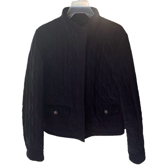 EDDIE BAUER Women’s Black Quilted Corduroy Zip-up Jacket - Picture 3 of 17